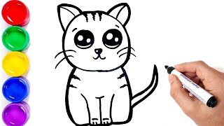 Sevimli Kedi Çizimi?Kedi Nasıl Çizilir-Kolay Kedi Çizimi-Çiz ve Boya
(Bir pişik necə çəkmək olar)