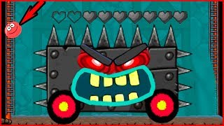 ШИПАСТАЯ МАШИНА НОВЫЙ БОСС в  игре красный шарик про New Red Ball 4 .для детей.
