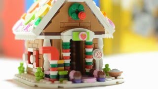 Пряничный домик Лего.  Lego 40139 Gingerbread House пошагово инструкция