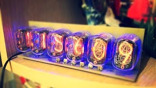 Часы на ин-12 с термометром и датой.