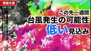 この先一週間は、台風発生の可能性"低い"見込み