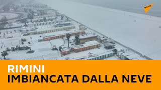 Rimini imbiancata dalla neve: le immagini dal drone