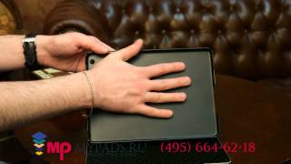 Чехол-обложка для iPad Air кожа крокодила серый
