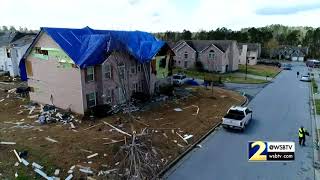 RAW DRONE VIDEO: Tornado Damage in South Fulton