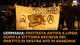 #Germania: protesta antifa a Lipsia dopo la vittoria decisiva del partito di destra #AfD in Sassonia