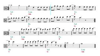Viola Play Along - Despacito - Luis Fonsi ft. Daddy Yankee (Sheet music - Guitar chords)