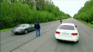 Mercedes Benz SLS AMG vs BMW M6 vs Audi RS6 Evotech.