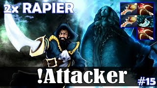 !Attacker - Kunkka MID | 2x RAPIER | Dota 2 Pro MMR Gameplay #15
