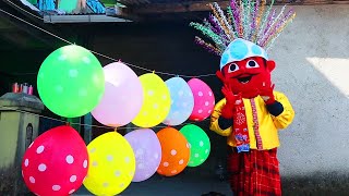 ONDEL ONDEL mencari MESIN PERMEN di dalam BALON MENGGANTUNG !!!