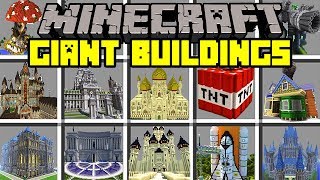 Minecraft GIANT BUILDINGS MOD! | SPAWN GIGANTIC STRUCTURES, HOUSES, & MORE! | Modded Mini-Game