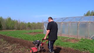Вспашка огорода весной культиватором MTD T/240