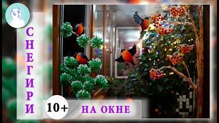 Рисуем СНЕГИРЕЙ на ОКНЕ! Гуашь. Как украсить свой дом к Новому Году!
