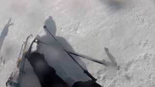 GoPro footage of a crazy skiing fall on a black run - Val Thorens 2014