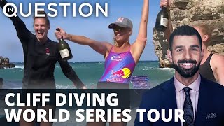 Cliff divers go for title glory from 90-feet up