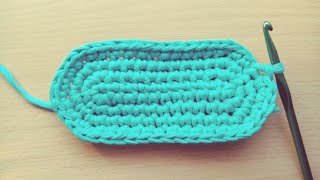 CROCHET OVAL BAG BASE - TSHIRT YARN