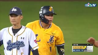 09/04 兄弟 vs Lamigo 八局上，兄弟打線克服大比分落後先追平再超前