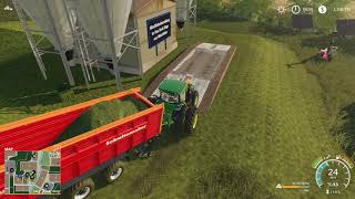Farming Simulator 19 - New Woodshire Farm - Giant hay windrow #FS19