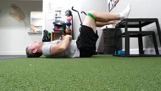90-90 hip lift w/arms overhead + mini-band