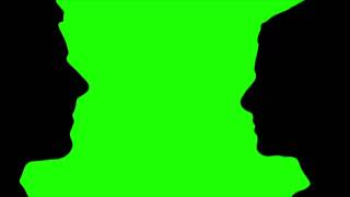 Man and woman kiss green screen