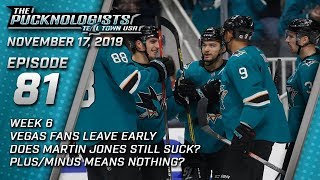 The Pucknologists - EP 81 - Sharks Defense Better, Brent Burns Worse, Martin Jones Remains Same