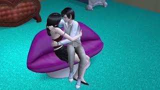 Sims 2 Lapsitting kiss sofa (Elimma x Jenan) sexy hot couch kiss