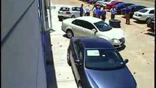 Runaway Tire Slams Into Parked Car Video