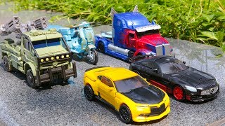 Transformers 5 2017 TLK Autobots Optimus Prime Bumblebee Hound Drift Sqweeks Hound Car Robot Toys