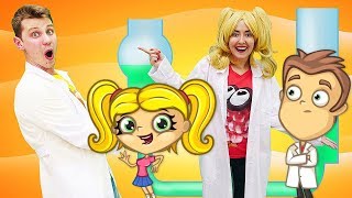 Интересное видео про блондинку! Физика: опыты в лаборатории! Сообщающиеся сосуды!