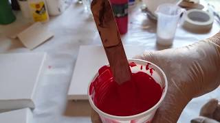 Acrylic fluid Art. New Beginner. From A to Z Акриловая Заливка .Готовим холст для  от А до Я #0166