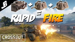 Crossout - Rapid Fire Oppressor engine + dual Fatman Combo (Crossout Gameplay)