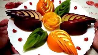 5 ЛАЙФХАКОВ КАК КРАСИВО НАРЕЗАТЬ ФРУКТЫ! КАК КРАСИВО ОФОРМИТЬ СТОЛ! УКРАШЕНИЯ ТАРЕЛКИ!