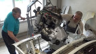 Сборка Волги ГАЗ 2410 "Дежурной", установка двигателя