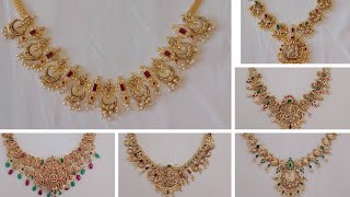 New designs in short haram gold/ gold short neclaces/ short harams