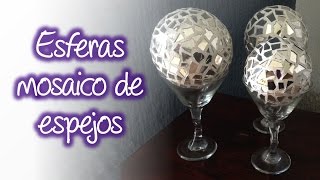 Esferas de espejo tipo mosaico para decoración , Spheres mirror mosaic for decoration