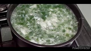 simple and easy recipe//spinach soup//steam egg//egg roll