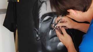 Airbrushed T-Shirt Boris Karloff