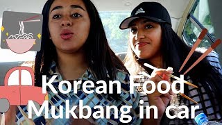Korean Food Mukbang in the car w/ L.A. Traffic