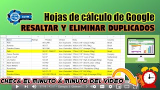 Resaltar y eliminar duplicados | Hojas de cálculo de Google | ¡Muy fácil!