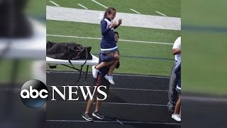 Teen Surprises Cheerleader When Dad Can't Make Performance