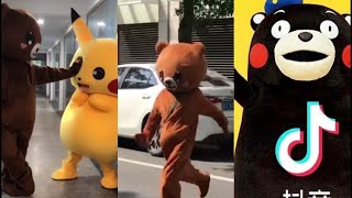 con gấu phát tờ rơi lầy lội tik tok  網紅熊 传单熊