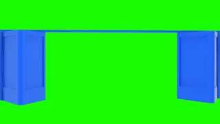Double door blue style in green screen free stock footage