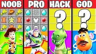 Minecraft Battle: TOY STORY 4 CARTOON CRAFTING CHALLENGE - NOOB vs PRO vs HACKER vs GOD ~ Animation