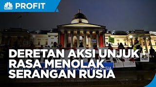 Aksi Unjuk Rasa Internasional Menolak Serangan Rusia