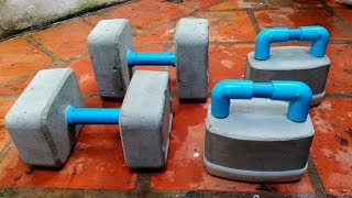 HOW TO MAKE DUMBBELLS CEMENT- GYM AT HOME (TRY YOUR OWN)