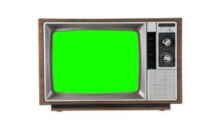 old soviet television in green screen