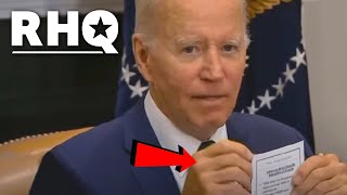 Biden Flashes Cue Card With Oddly Specific Directions