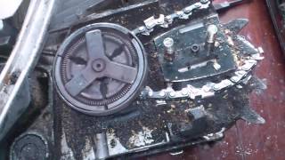 Сгорело сцепление бензопилы.   Burned Clutch chainsaw.