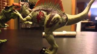 Jurassic park toy stop motion T-Rex vs spinosaurus