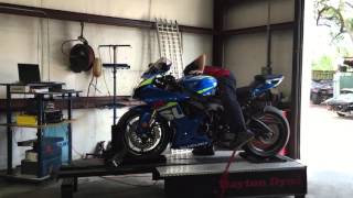 2015 gsxr 750 full yoshimura exhaust & dynojet power commander dyno test (SICK)