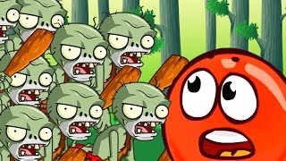 КРАСНЫЙ ШАР НАПАЛ НА ЗОМБИ ПРОТИВ РАСТЕНИЙ Яркокрасный Шарик Plants vs zombies Red Ball 4 Мультик .